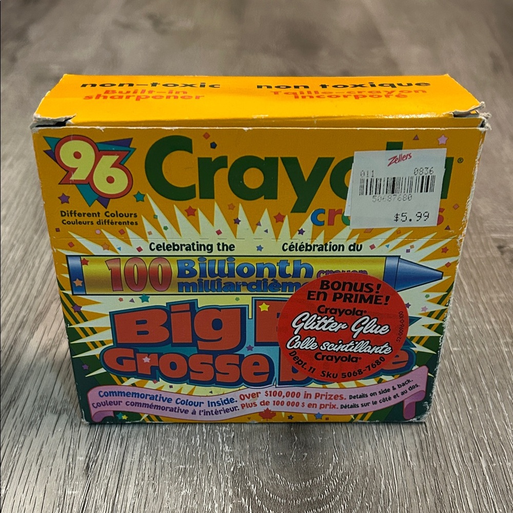 Vintage Crayola 96-Count Crayons Box